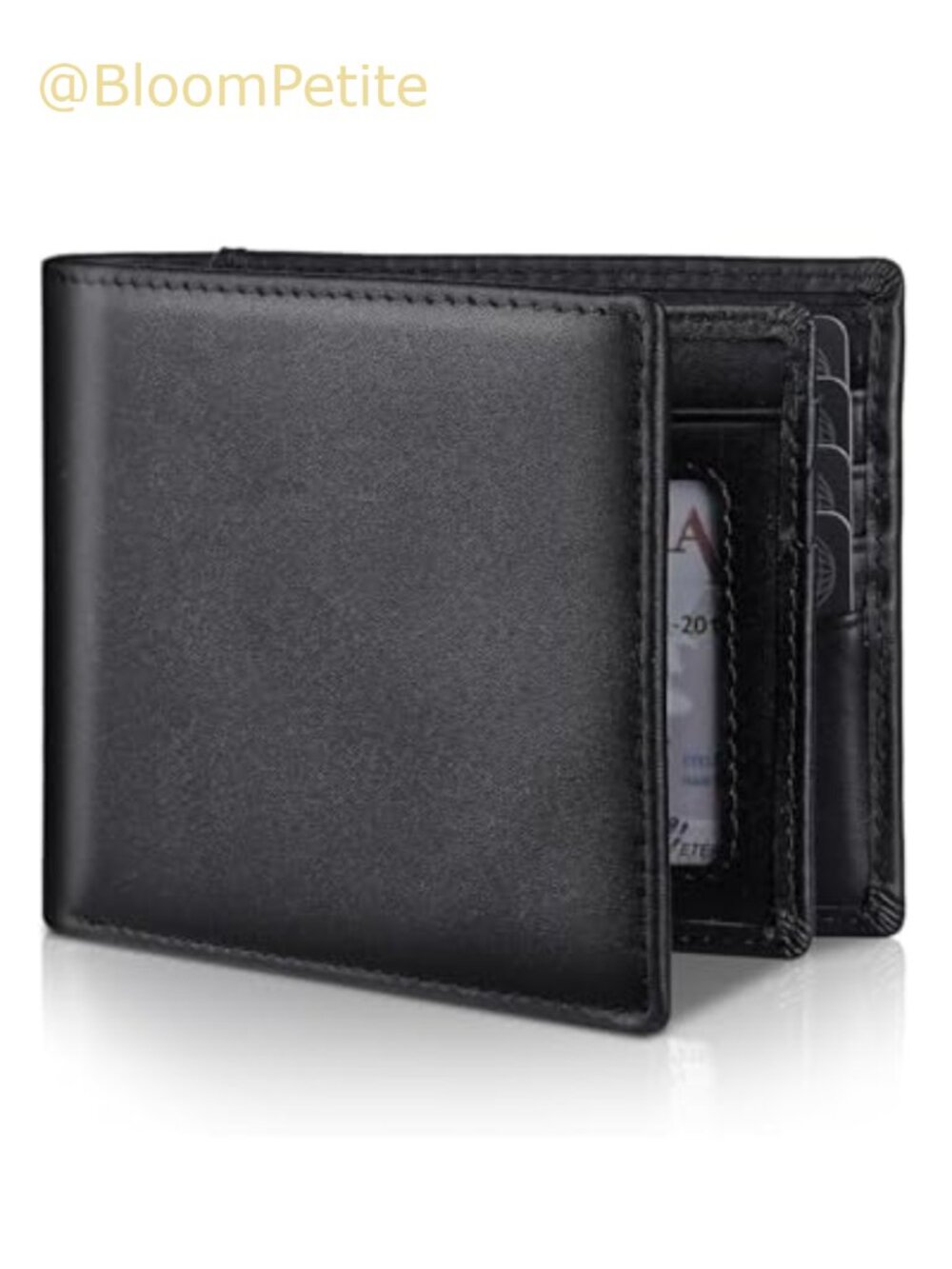 Genuine Leather Bifold RFID Blocking Wallet 14 Card Slots ID Window